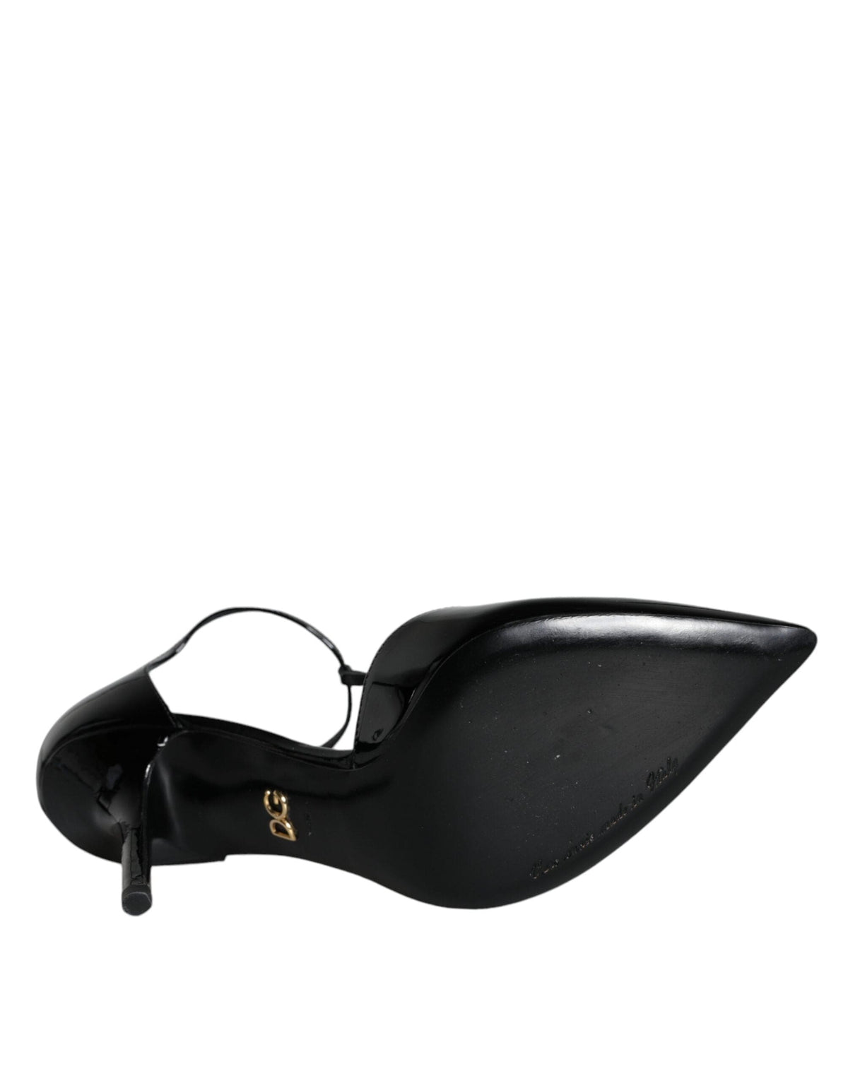 Dolce & Gabbana Black Patent Leather T-strap Heels Pumps Shoes