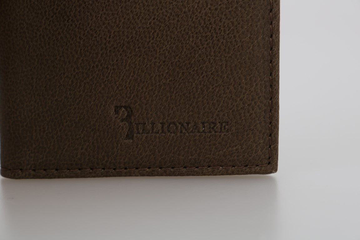 Portefeuille élégant en cuir marron pour homme de Billionaire Italian Couture