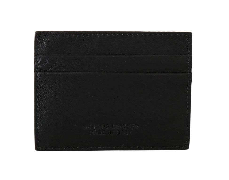 Portefeuille pour homme en cuir noir exquis de Billionaire Italian Couture