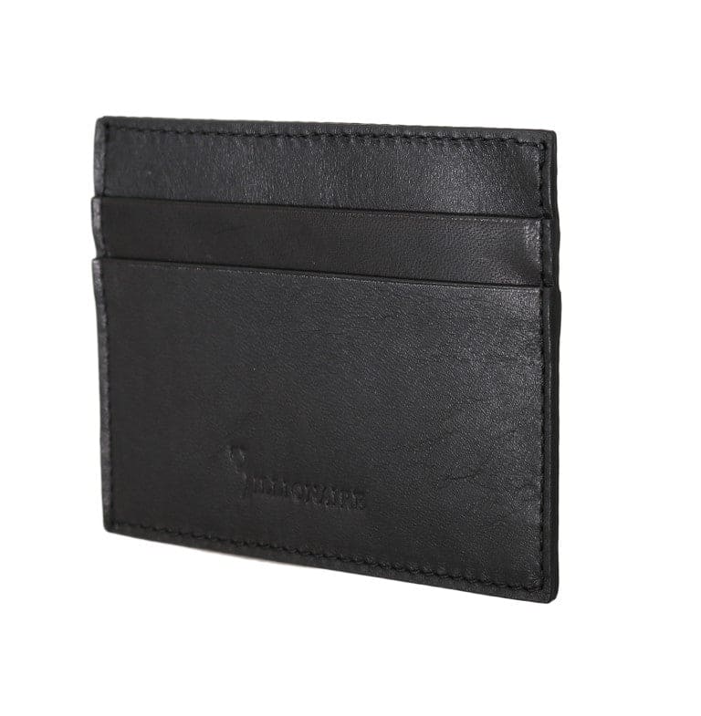 Portefeuille pour homme en cuir noir exquis de Billionaire Italian Couture