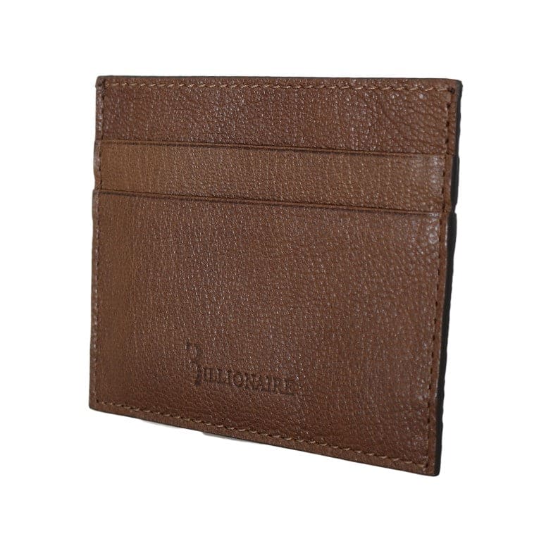 Portefeuille élégant en cuir marron pour homme de Billionaire Italian Couture