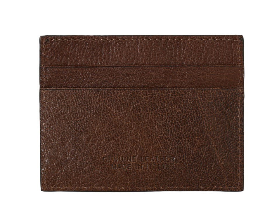 Portefeuille élégant en cuir marron pour homme de Billionaire Italian Couture