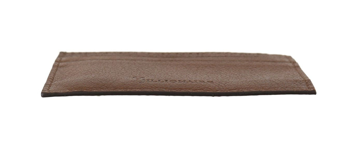 Portefeuille élégant en cuir marron pour homme de Billionaire Italian Couture