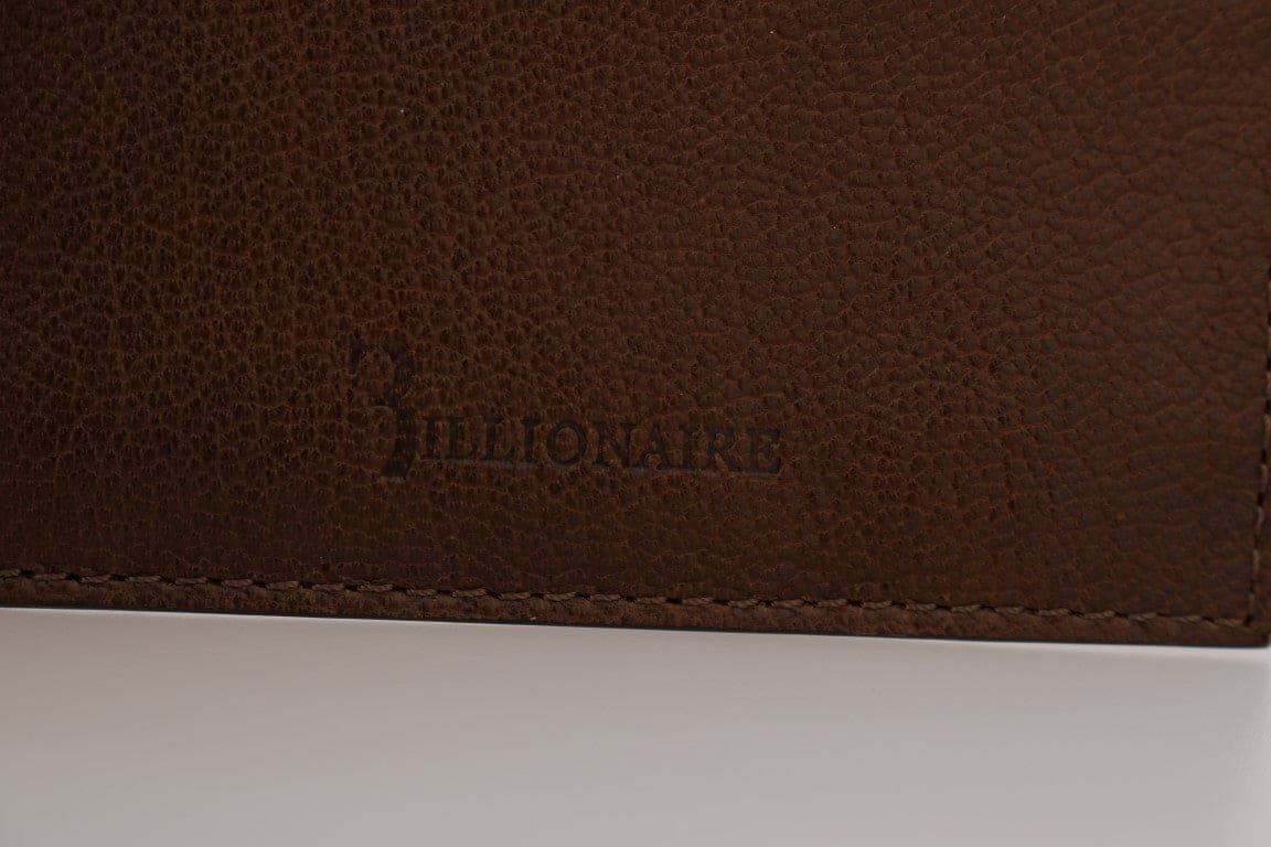 Portefeuille élégant en cuir marron pour homme de Billionaire Italian Couture