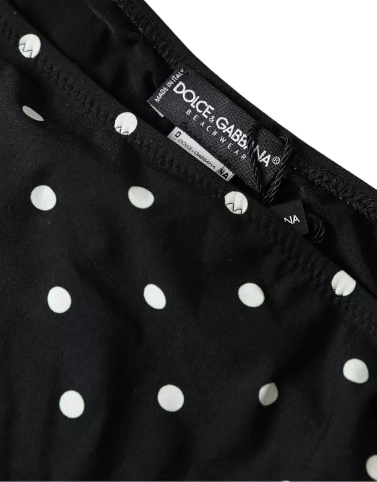 Dolce & Gabbana Black Polka Dot Swimwear Beachwear Bottom Bikini