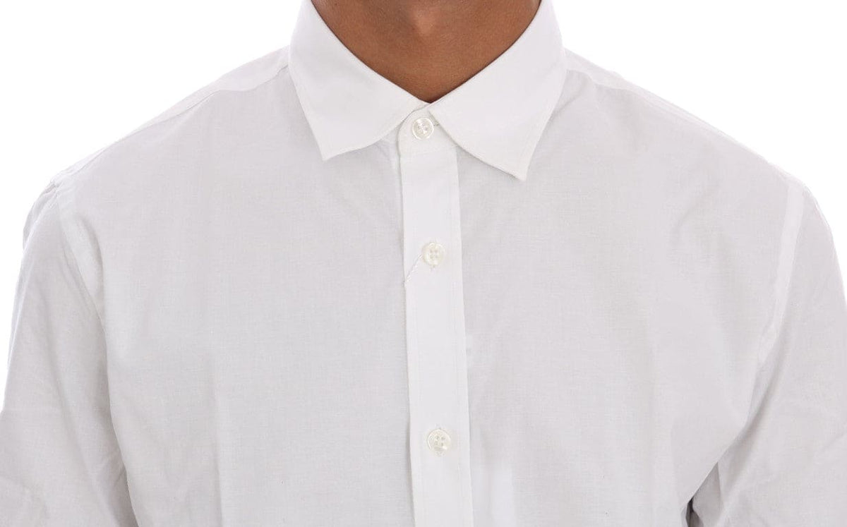 Moschino Elegant White Slim-Fit Cotton Shirt