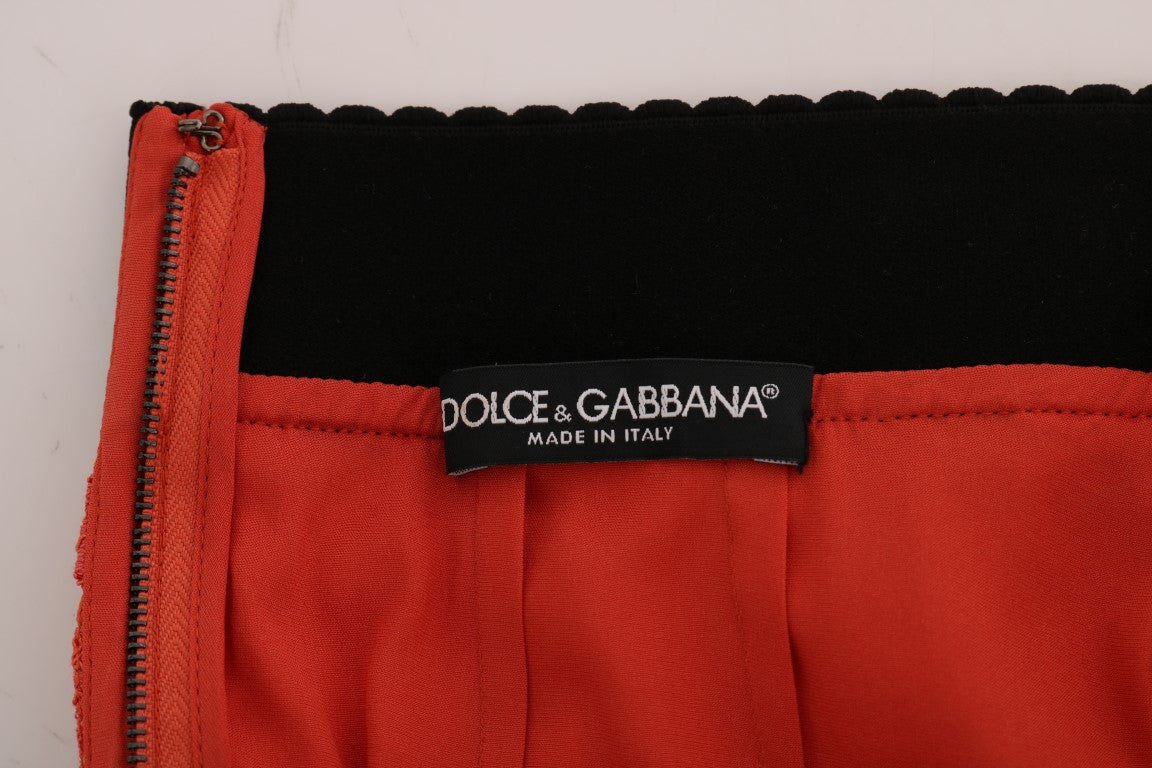 Dolce &amp; Gabbana Falda tubo de encaje macramé naranja