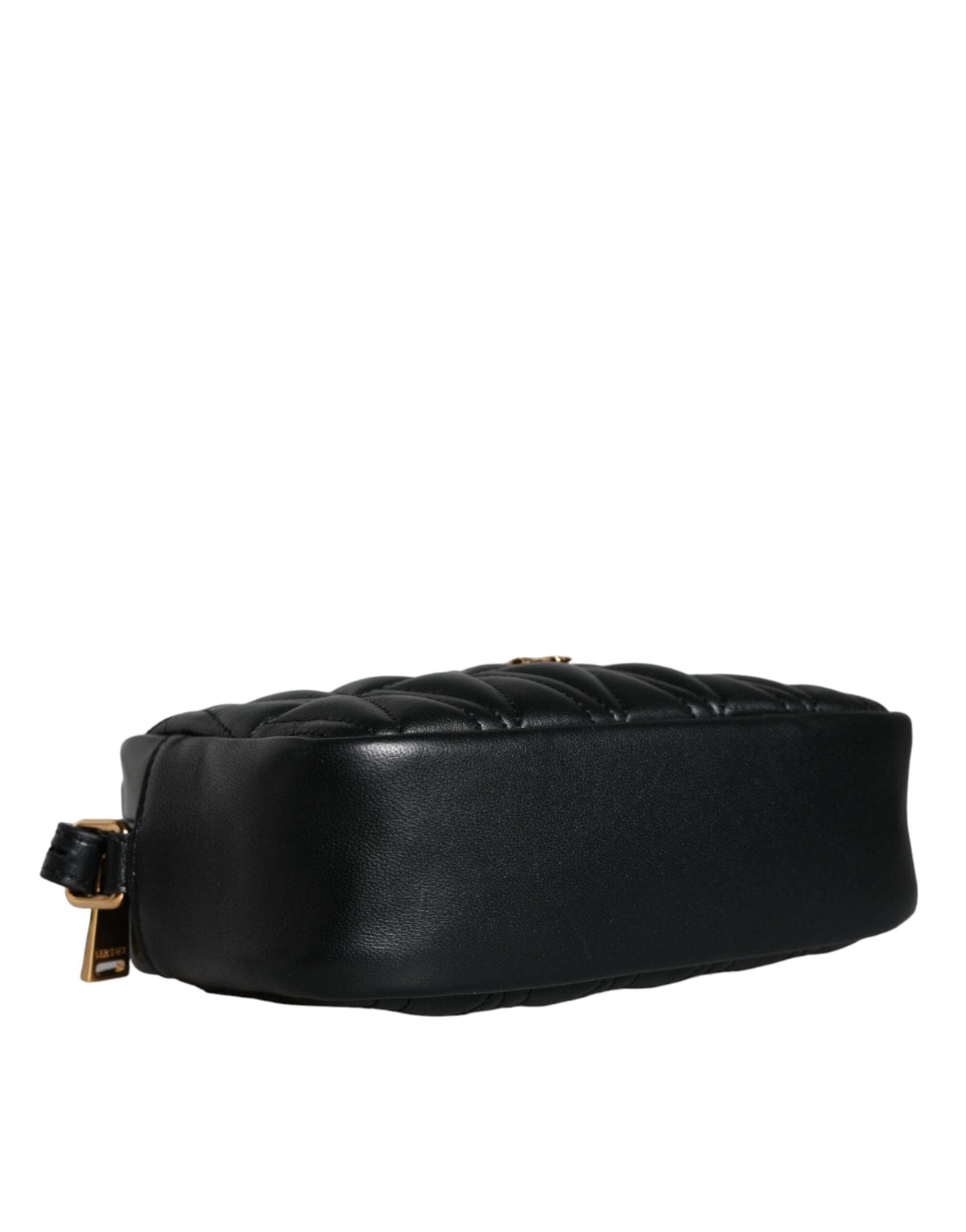 Versace Black Quilted Lamb Leather Camera Case Shoulder Bag