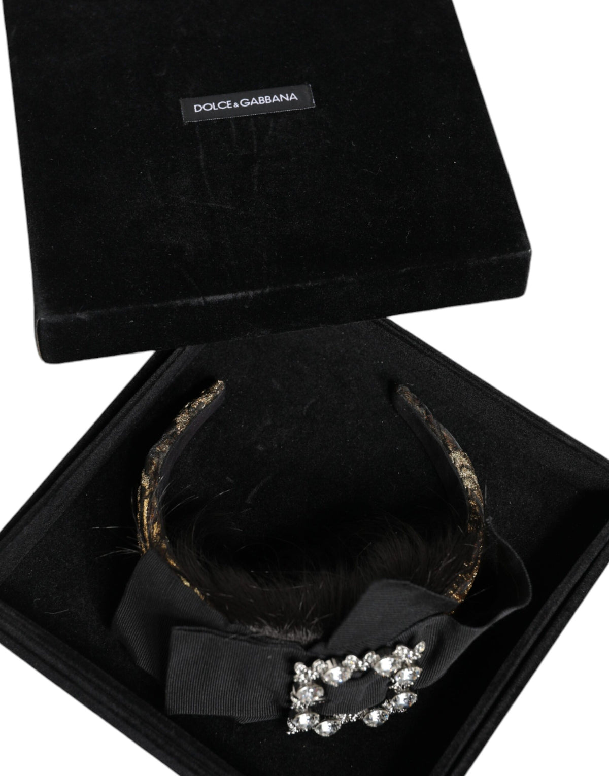 Dolce & Gabbana Black Hair Parrucchiera Crystal Headband Diadem