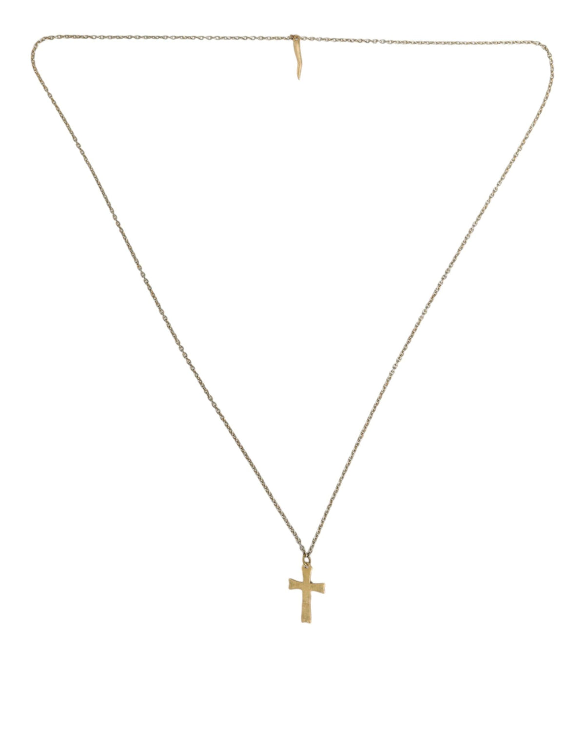 Dolce & Gabbana Gold Tone Brass Chain Cross Pendant Jewelry Necklace