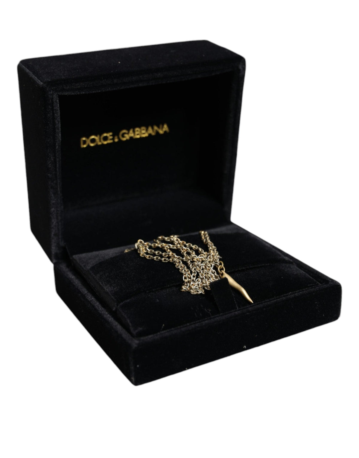 Dolce & Gabbana Gold Tone Brass Chain Cross Pendant Jewelry Necklace