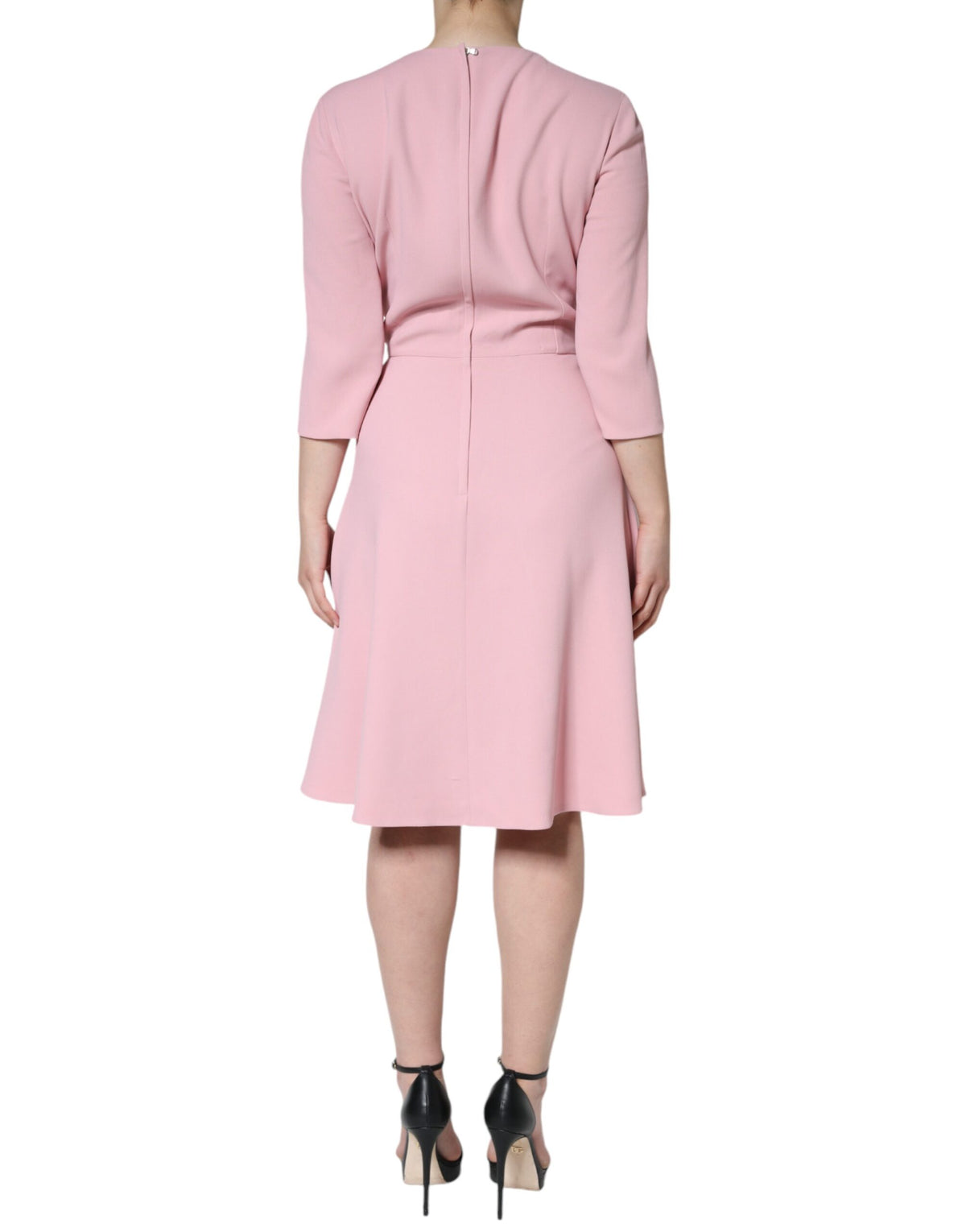 Dolce & Gabbana Pink A-line Viscose 3/4 Sleeves Dress