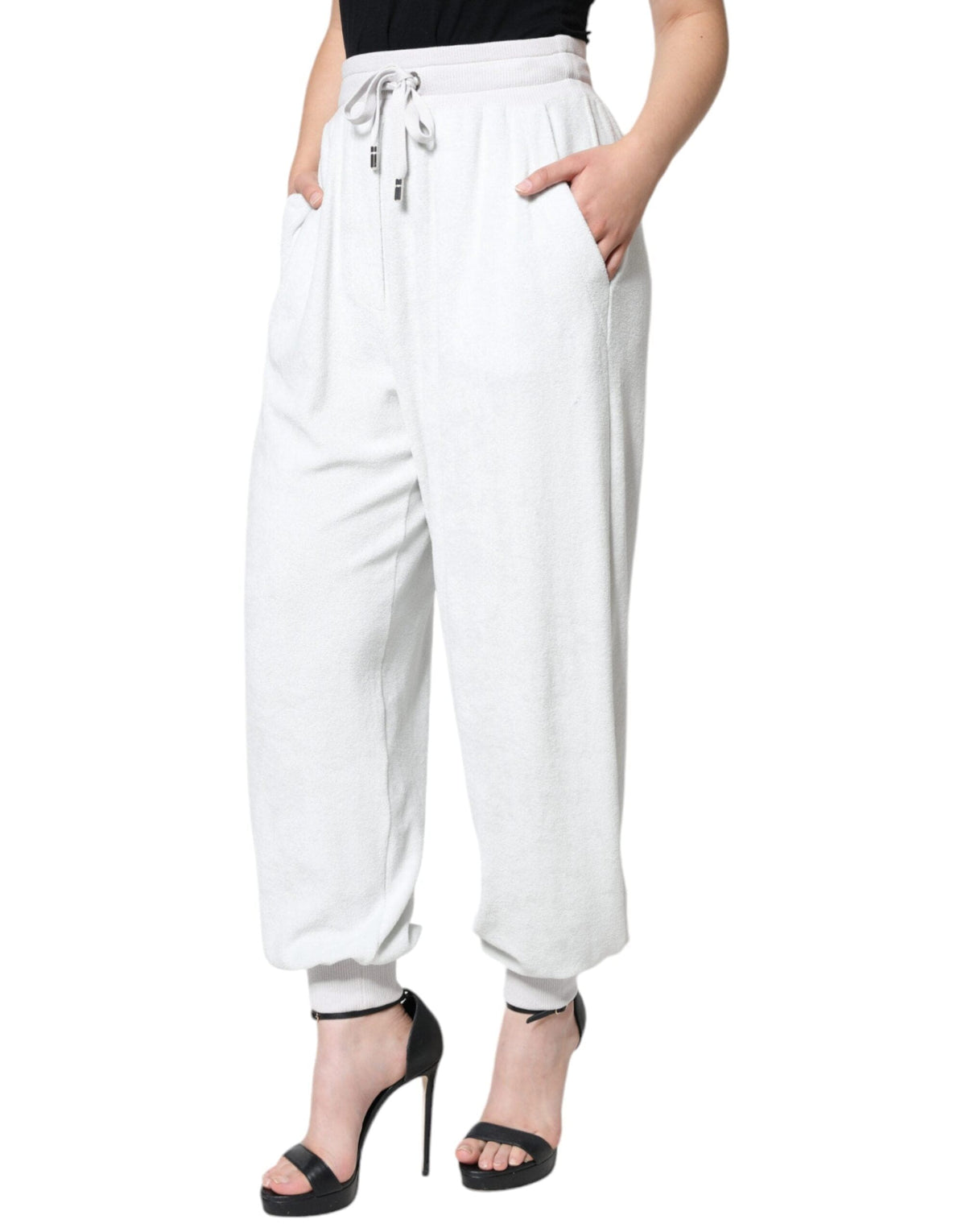 Dolce & Gabbana White Nylon Jogger Sweatpants Pants