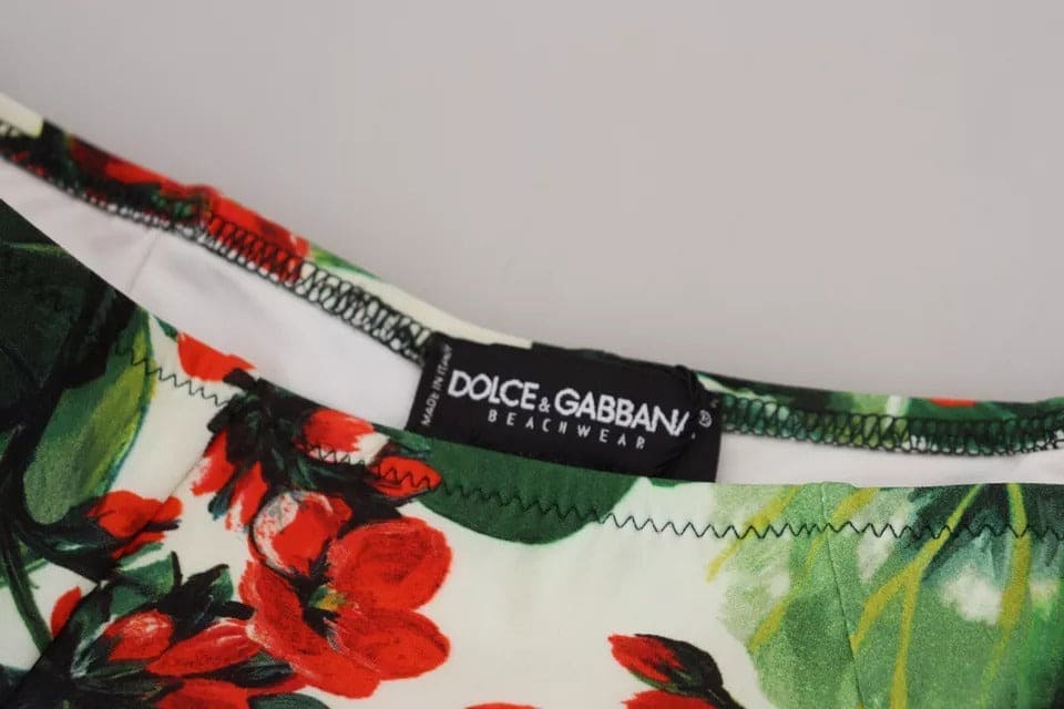 Dolce & Gabbana Multicolor Geranium Girdle Beachwear Bikini Bottom