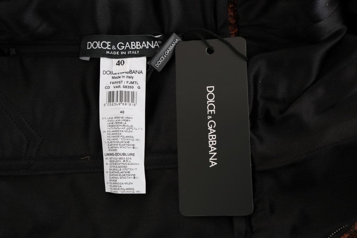 Robe courte en laine mélangée marron chic Dolce &amp; Gabbana