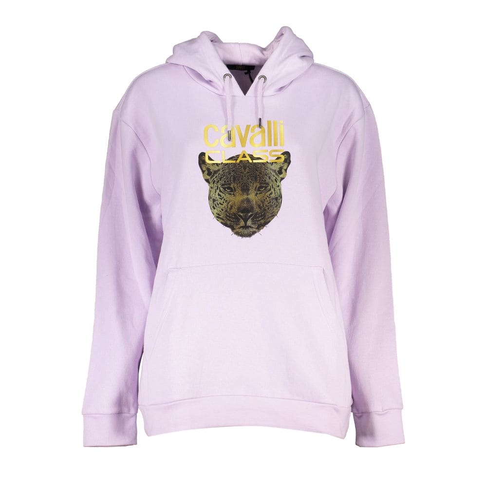 Cavalli Class Purple Cotton Sweater