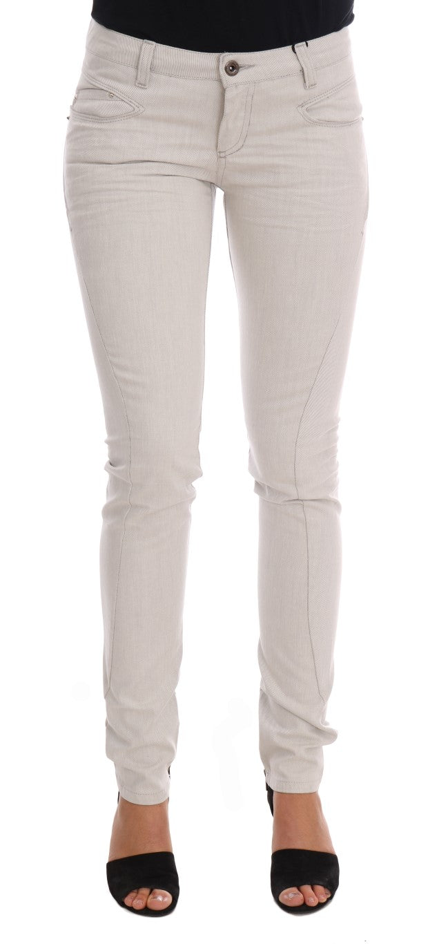 Costume National Chic Jean Slim Stretch Blanc