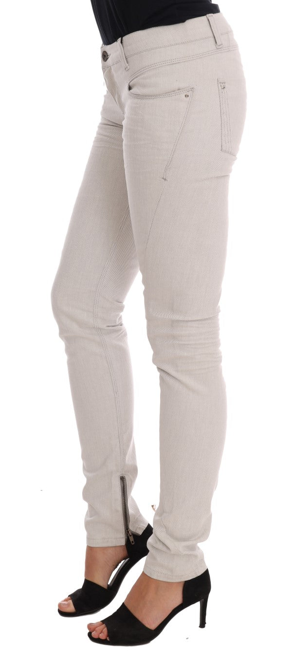 Costume National Chic Jean Slim Stretch Blanc