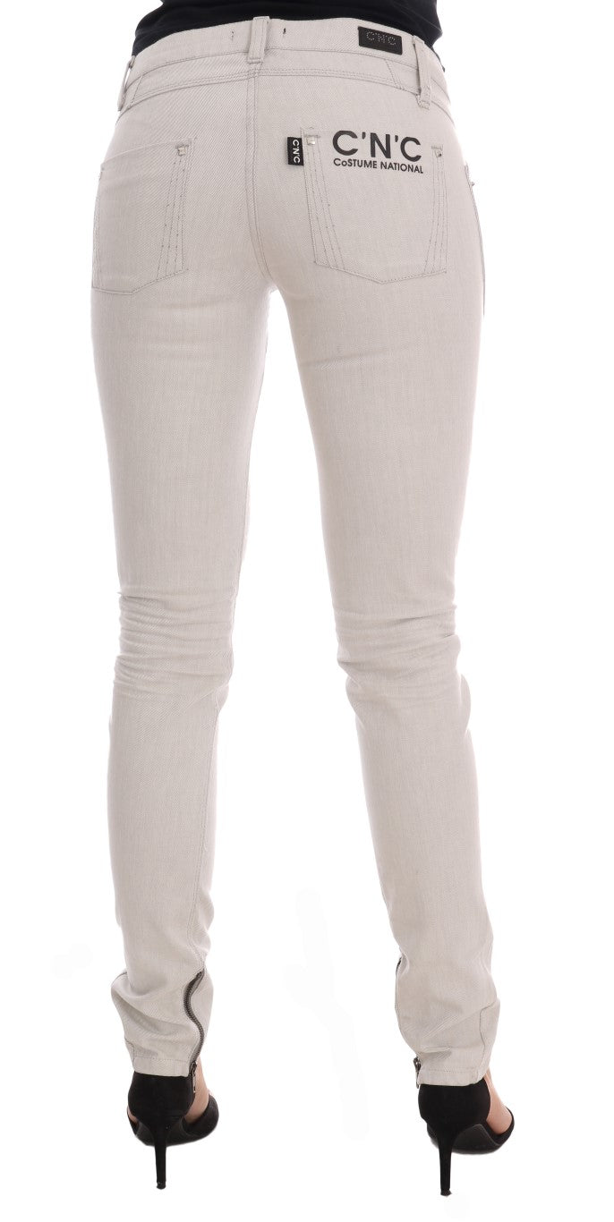 Costume National Chic Jean Slim Stretch Blanc