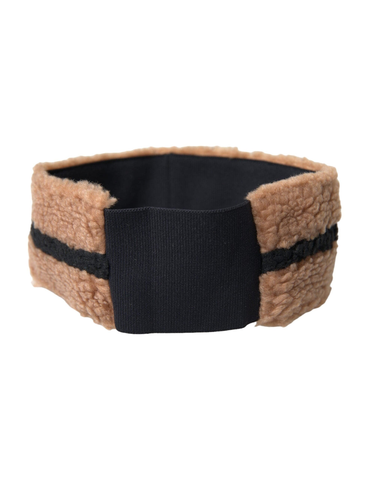 Gorro con banda para la cabeza de lana polar marrón y negro de Dolce &amp; Gabbana para hombre