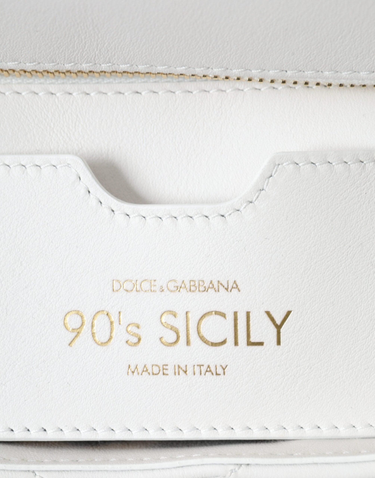 Bolso bandolera SICILY de piel de becerro blanca de los años 90 de Dolce &amp; Gabbana