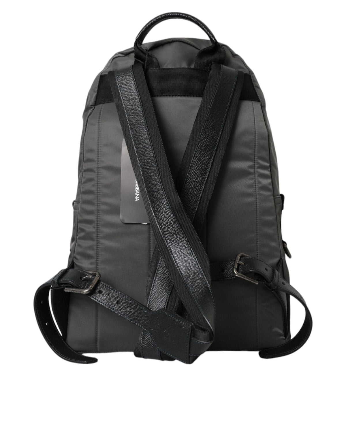 Mochila para hombre con parche #DGFamily de nailon gris oscuro de Dolce &amp; Gabbana