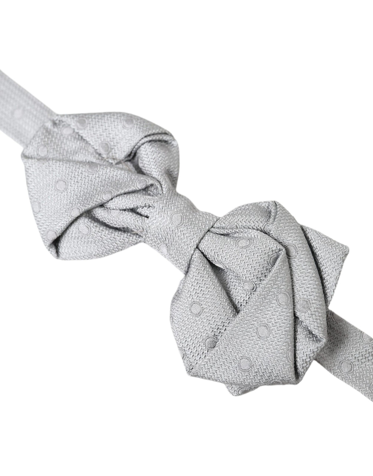 Dolce & Gabbana Gray Silk Adjustable Neck Men Bow Tie