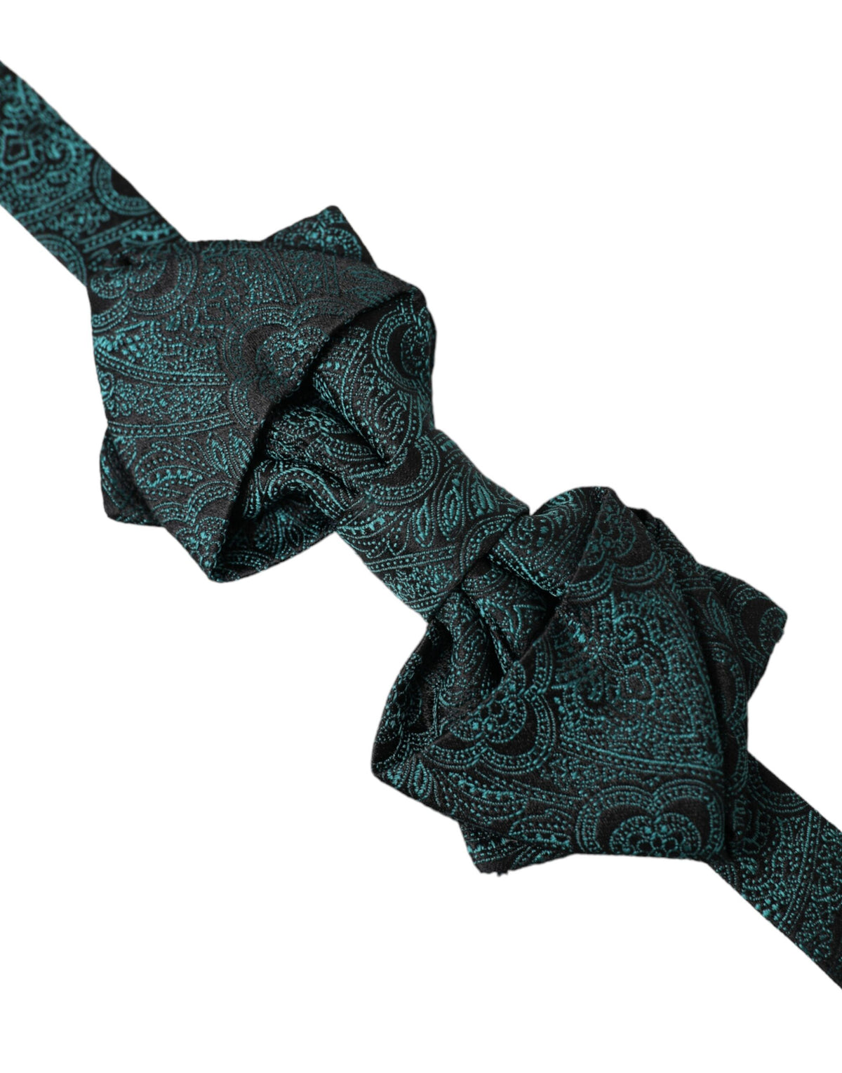 Nœud papillon ajustable en soie bandana vert Dolce &amp; Gabbana