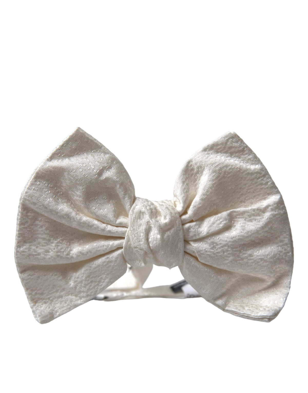 Nœud papillon ajustable en coton texturé blanc Dolce &amp; Gabbana