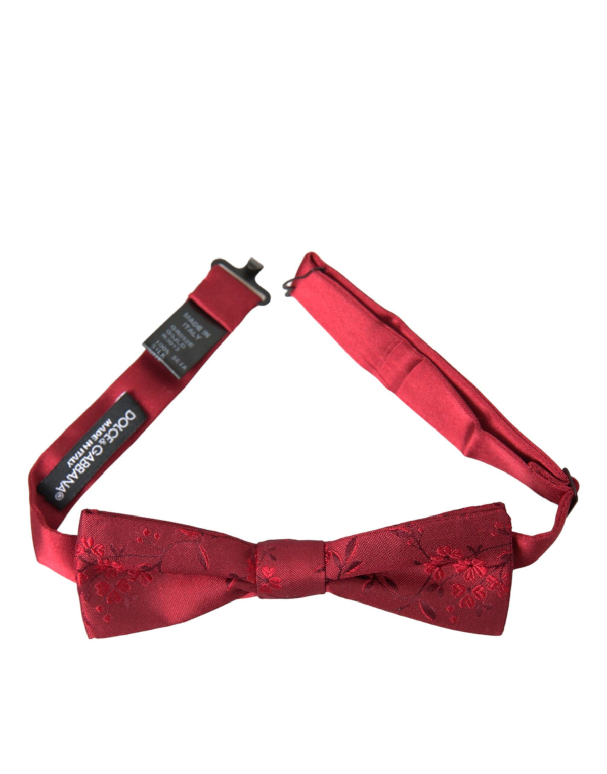 Nœud papillon ajustable en soie brocart rouge Dolce &amp; Gabbana pour homme