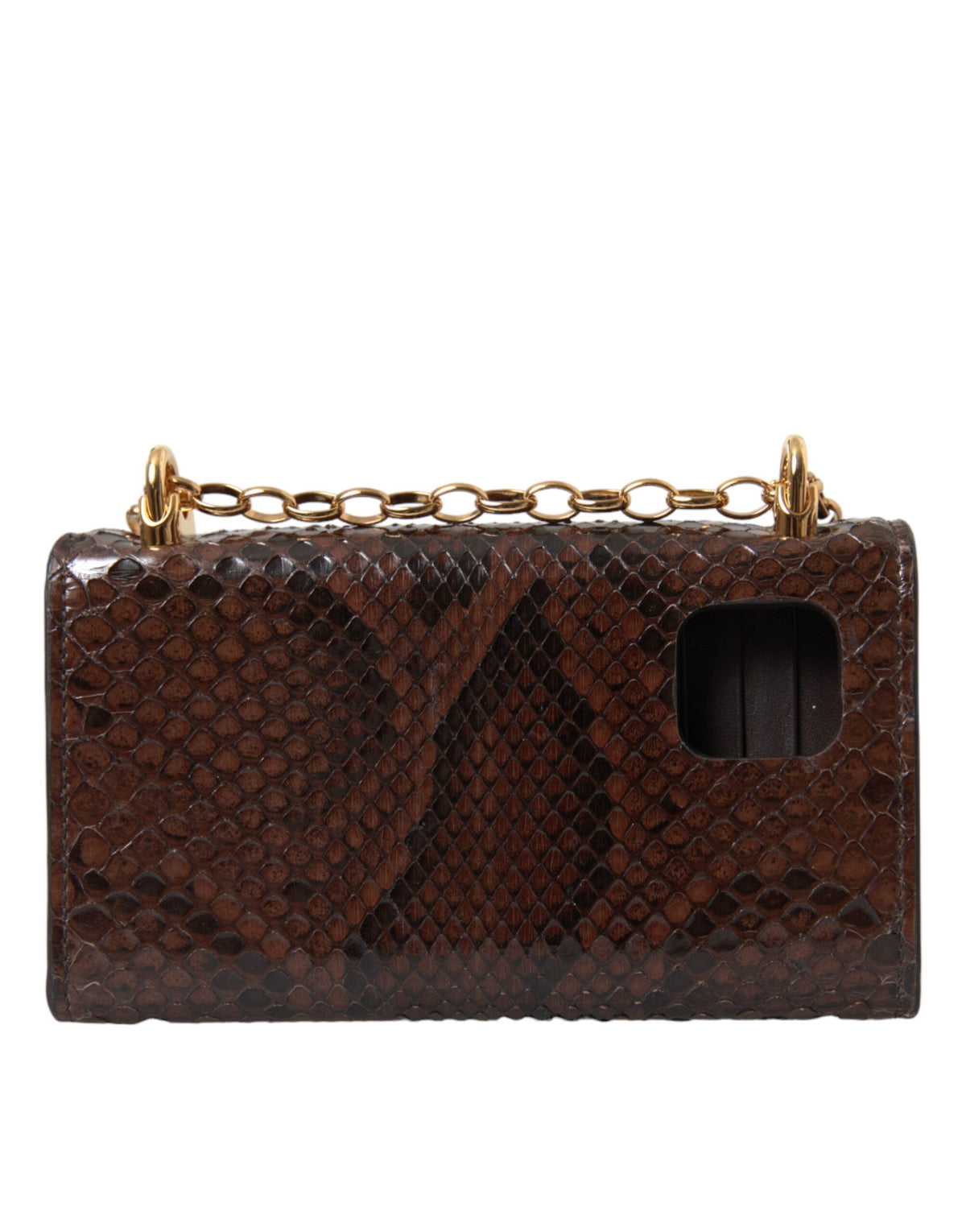 Sac à bandoulière pour téléphone portable Dolce &amp; Gabbana en cuir de python marron DG Girls