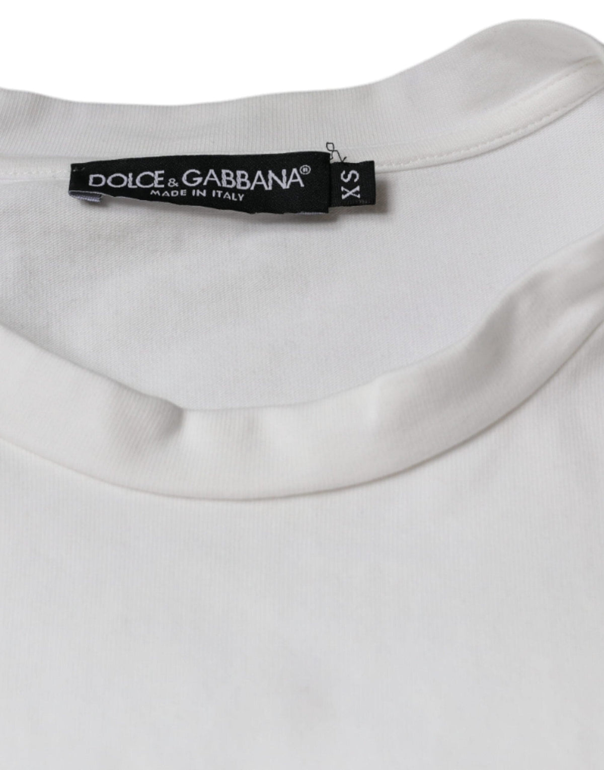 Dolce & Gabbana White Cotton DG Logo Print Casual T-shirt