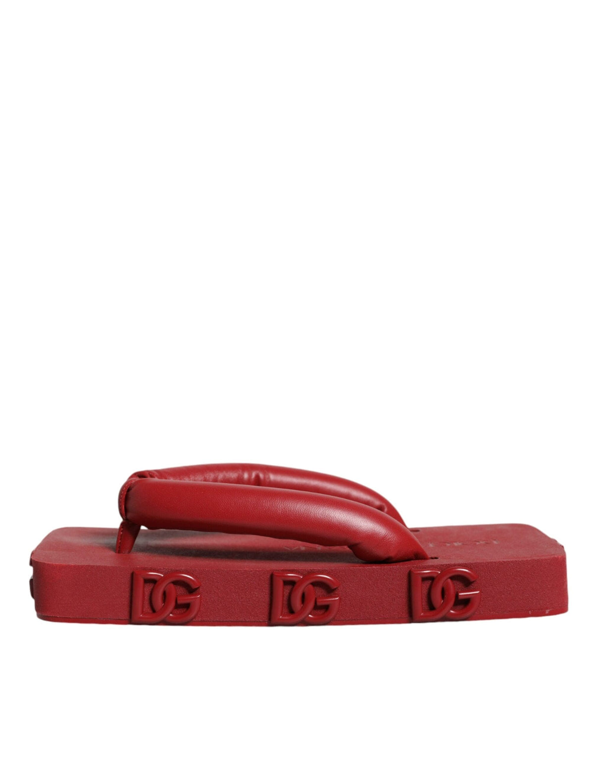 Dolce & Gabbana Red Rubber Slides Sandals Flip Flops Shoes