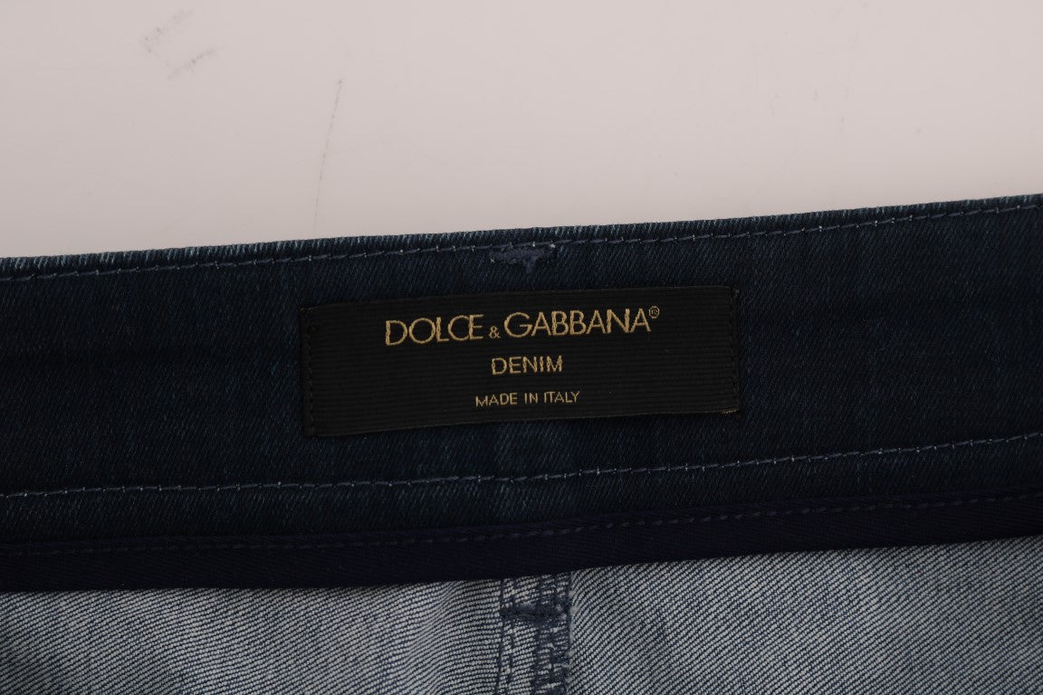 Mini-jupe en jean bleu chic Dolce &amp; Gabbana