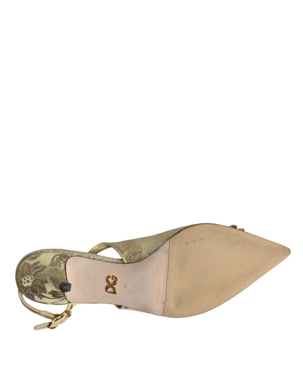 Escarpins Dolce &amp; Gabbana à talons et brides arrière en cristal doré