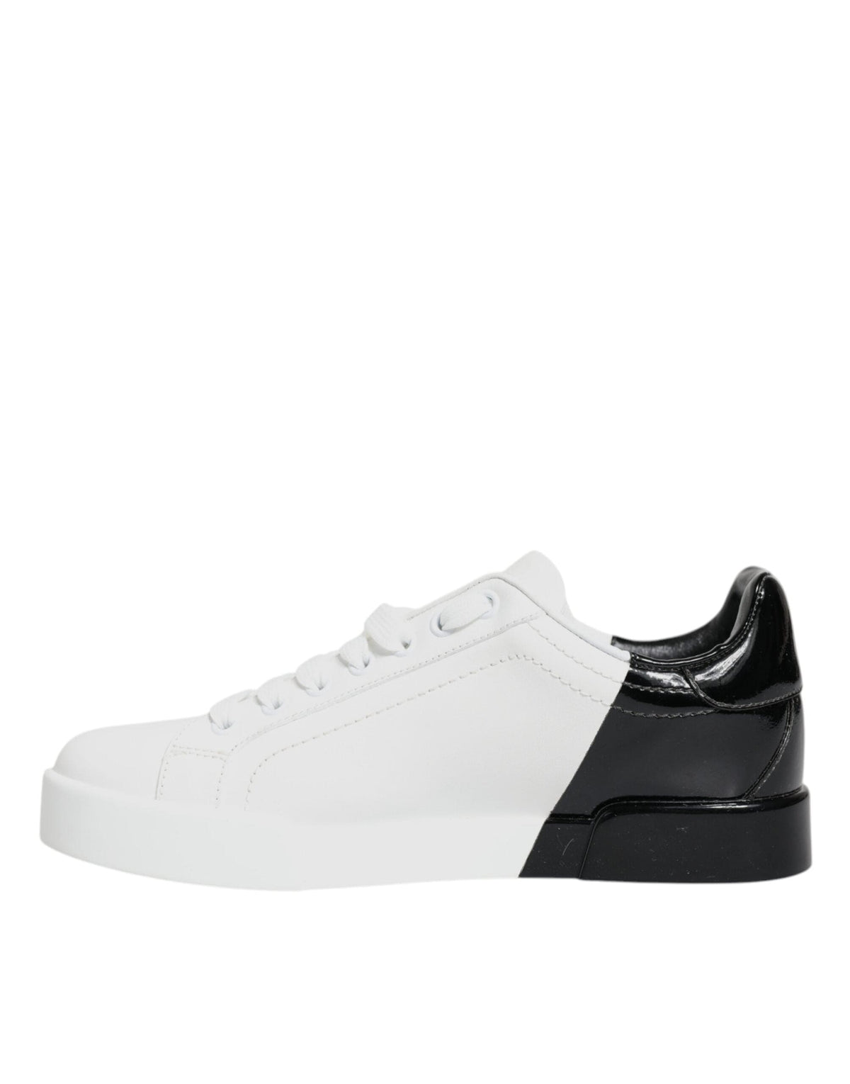 Dolce & Gabbana White Black Portofino Low Top Sneakers Shoes