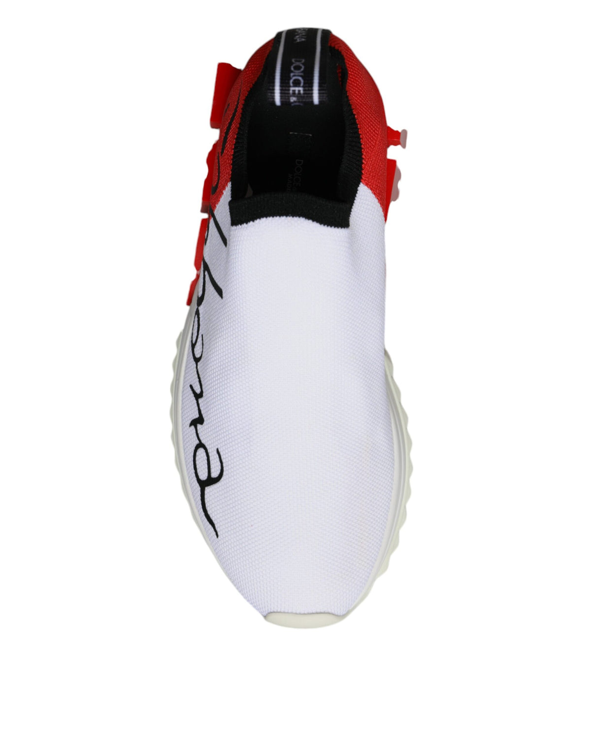 Dolce & Gabbana White Red Low Top Sorrento Men Sneakers Shoes