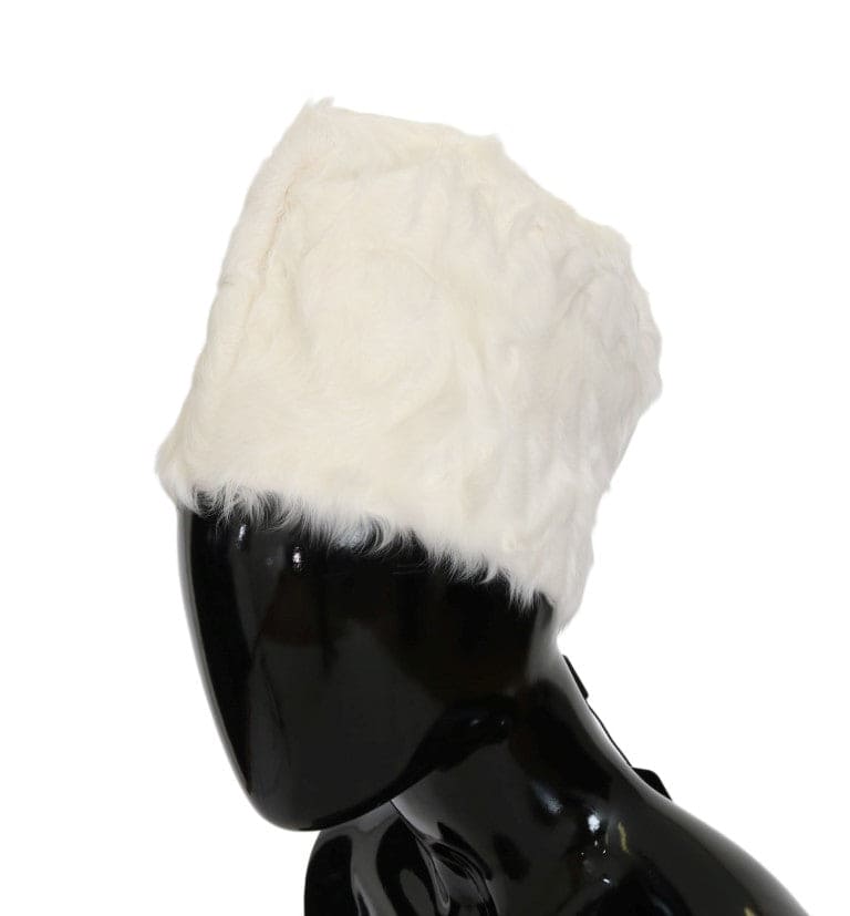 Gorro de invierno de lujo elegante de piel blanca de Dolce &amp; Gabbana