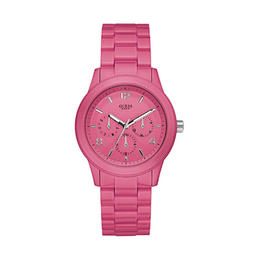 Guess Pink Rubber Watch