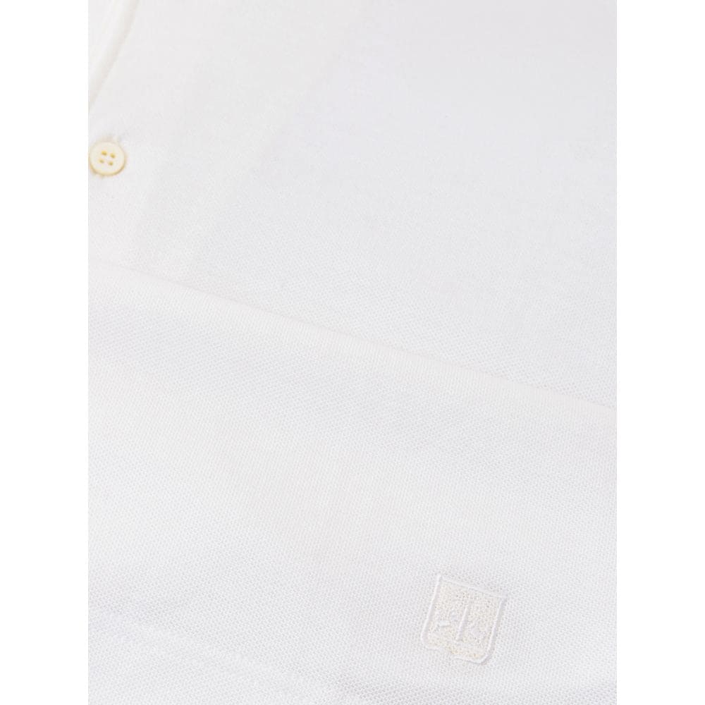 Corneliani White Cotton Polo Shirt