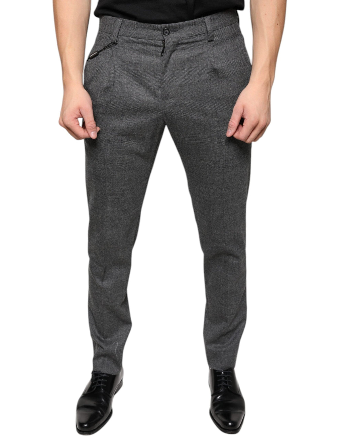 Dolce & Gabbana Gray Check Tartan Wool Skinny Pants