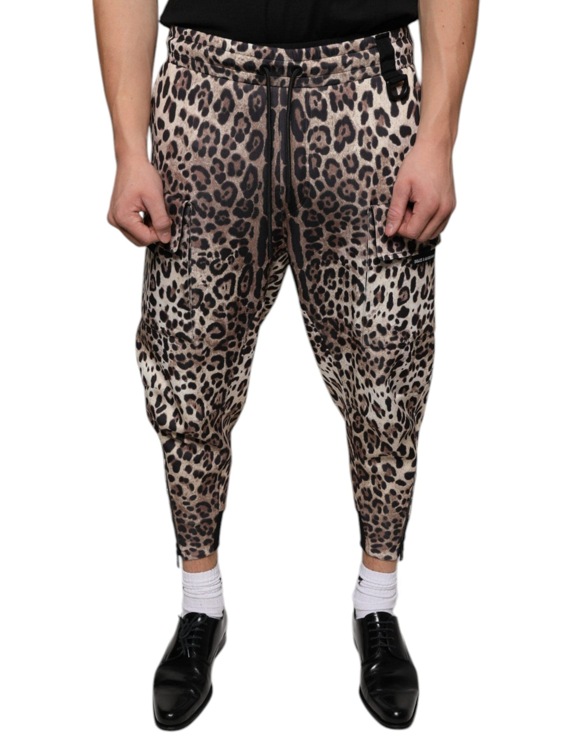 Dolce & Gabbana Brown Leopard Polyester Jogger Pants