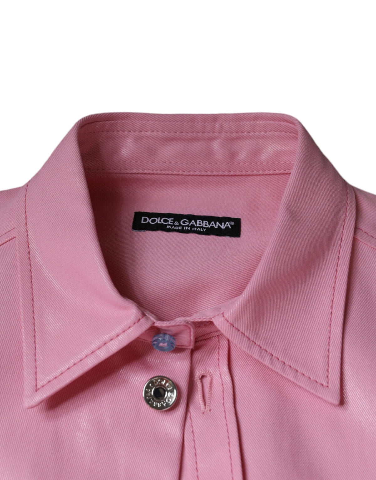 Dolce & Gabbana Pink Cotton Collared Button Down Shirt