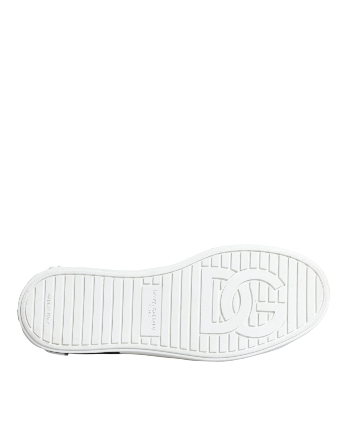 Dolce & Gabbana White Leather Crown Embellished Sneaker Shoes