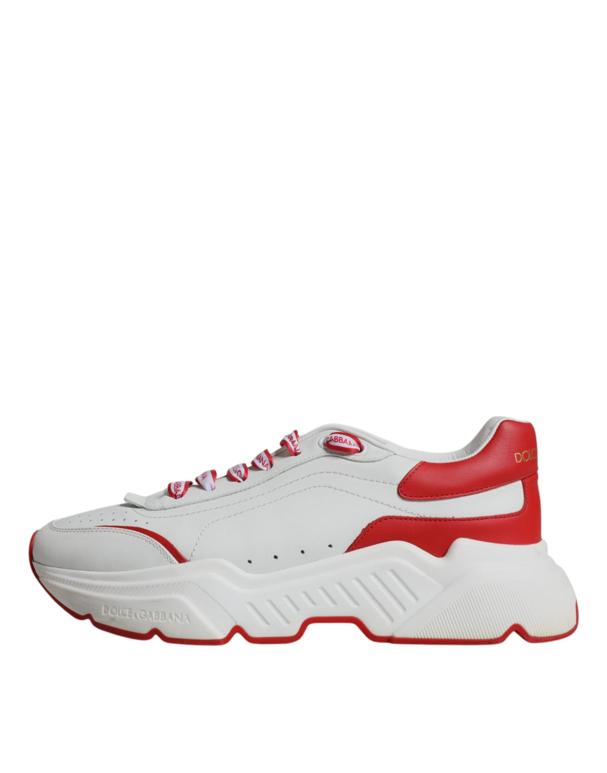 Dolce & Gabbana White Red Daymaster Low Top Men Sneakers Shoes