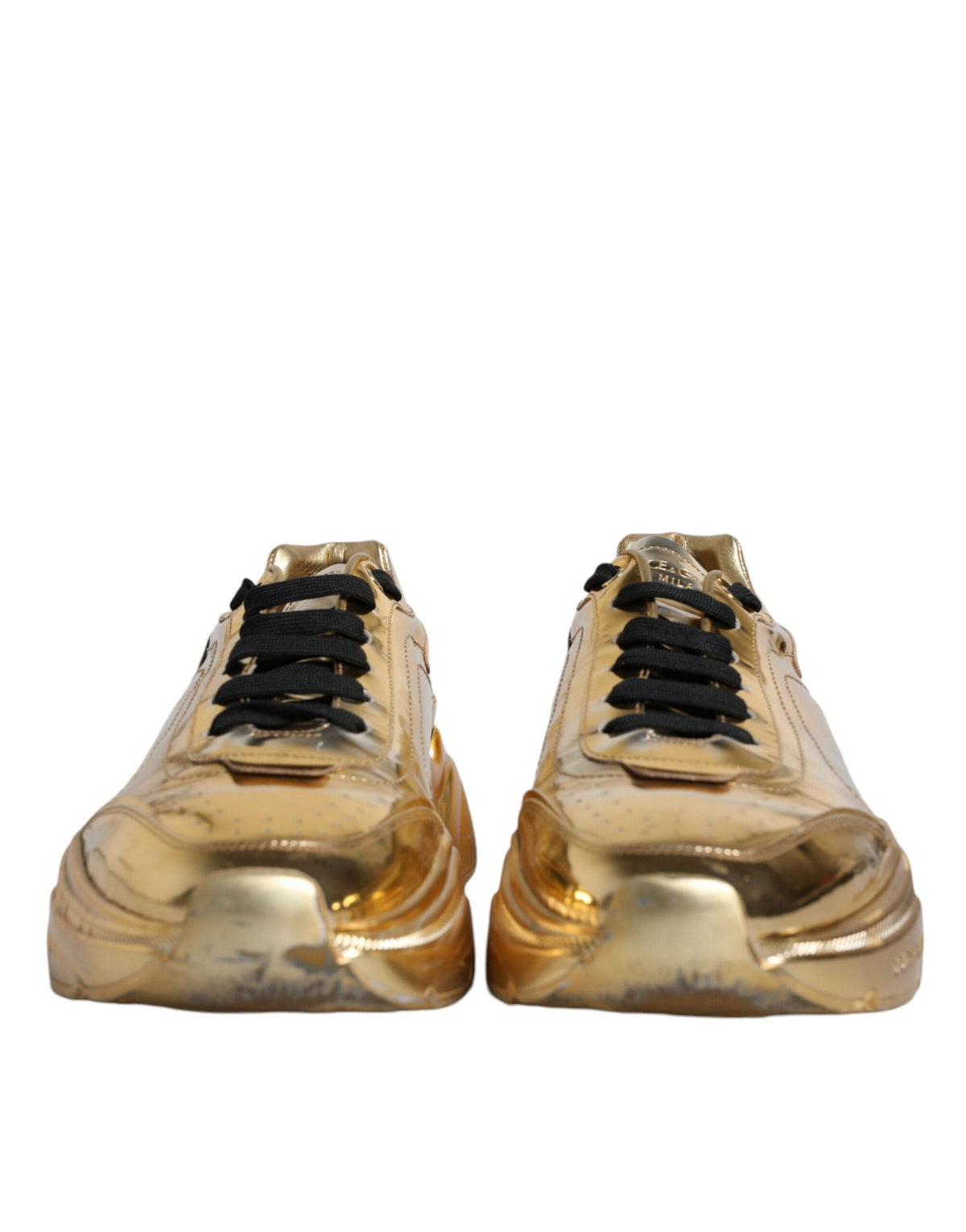 Dolce & Gabbana Gold Leather Daymaster Low Top Sneakers Shoes