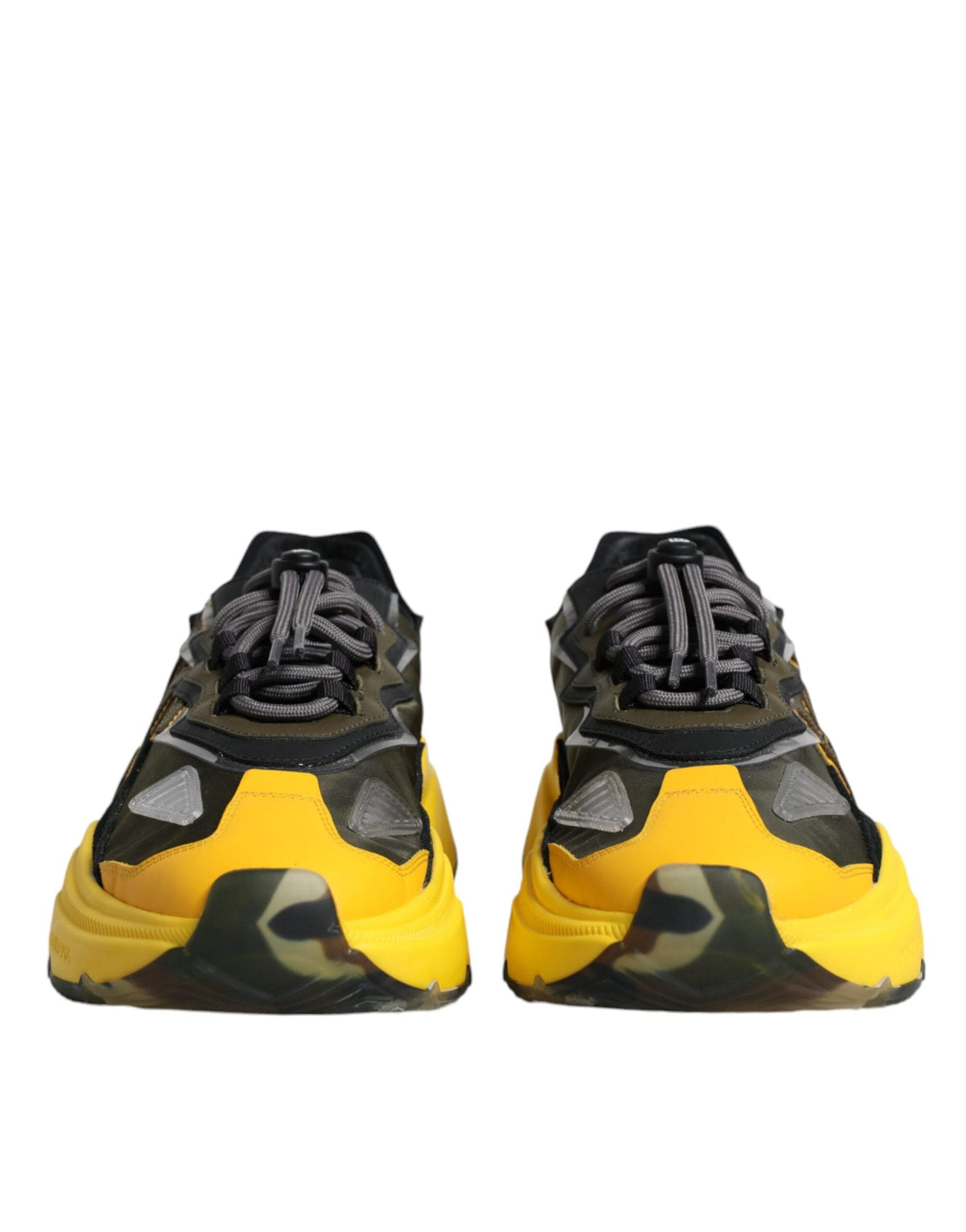 Dolce & Gabbana Black Yellow Leather Daymaster Sneakers Shoes