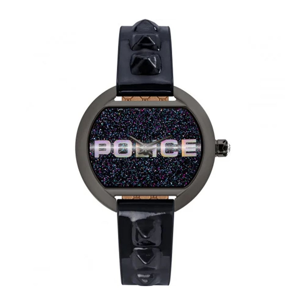 Police Black Leather Watch