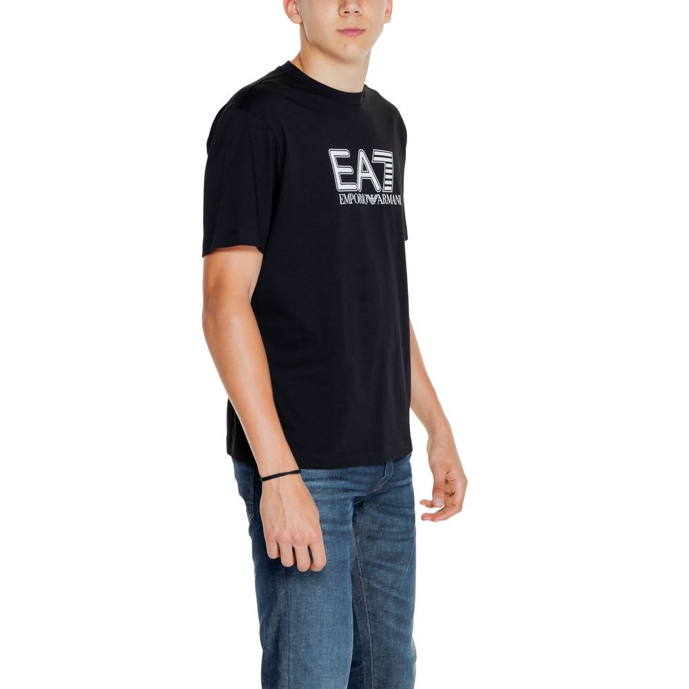 EA7 Emporio Armani Black Cotton T-Shirt