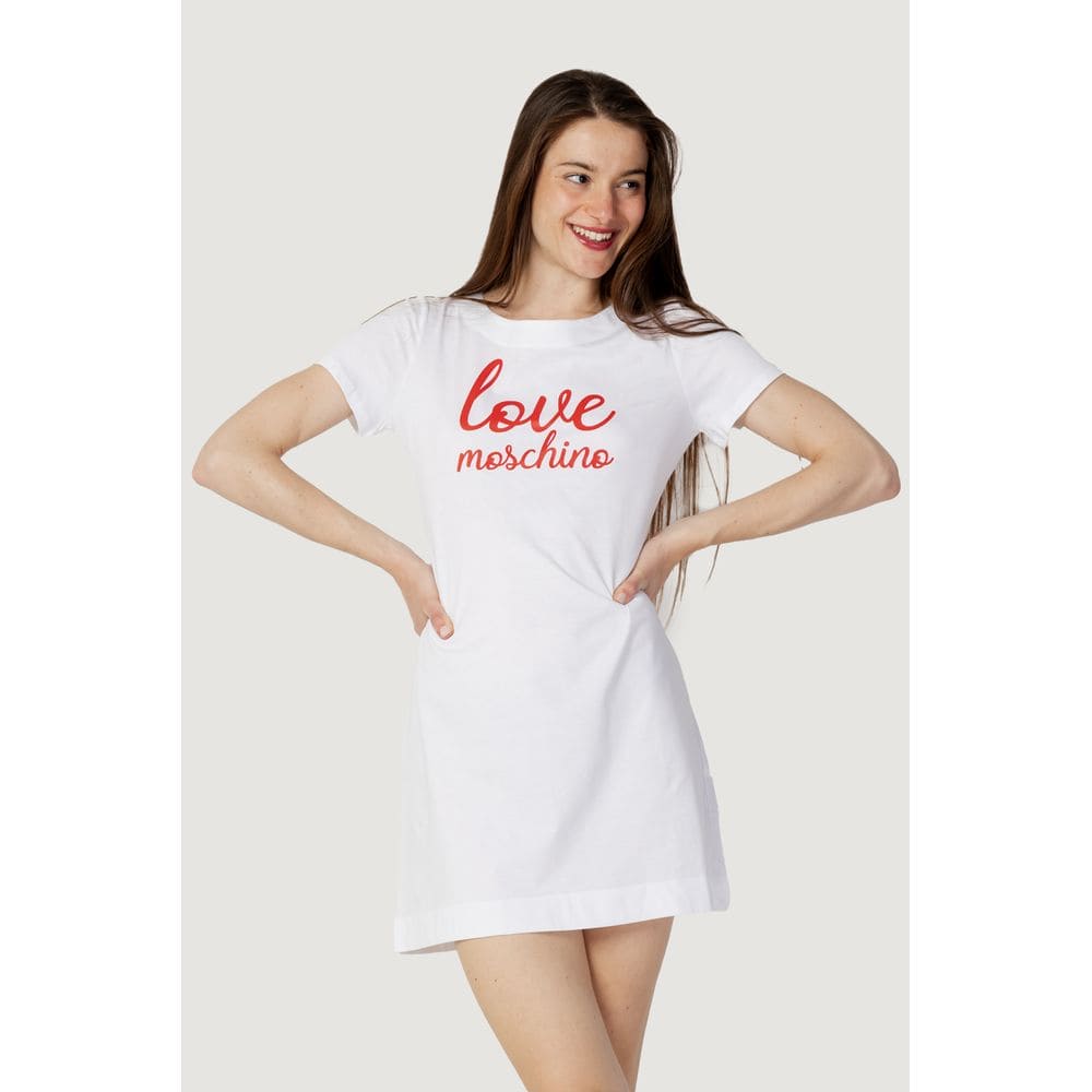 Love Moschino White Cotton Dress